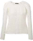 Balmain Open Knit Sweater - Lyst