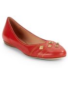 Sigerson Morrison Beacon Studded Leather Ballet Flats - Lyst