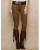 Blue Label Suede Skinny Pant - Lyst