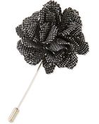 Lanvin Shiny Tweed Rose Lapel Pin - Lyst