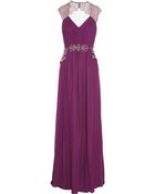 Badgley Mischka Embellished Silk-Georgette Gown - Lyst