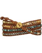 Chan Luu 32' Turquoise Mix/Natural Brown Wrap Bracelet - Lyst