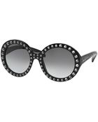 Prada Round Studded Sunglasses - Lyst