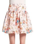 RED Valentino Floral & Dot Print Skirt - Lyst