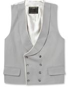 Favourbrook Grey Shawl-Collar Cotton-Twill Waistcoat - Lyst