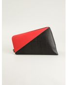 Emanuel Ungaro Colour Block Snakeskin Effect Clutch - Lyst