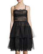 RED Valentino Tiered Lace & Tulle Cocktail Dress - Lyst