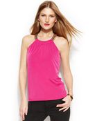 Michael Kors Michael Chain-Detail Halter Top - Lyst