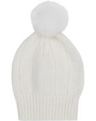 Harrods Of London Flat Knit Fur Pom Pom Hat - Lyst