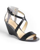 Enzo Angiolini Mckinney Leather Wedge Sandals - Lyst