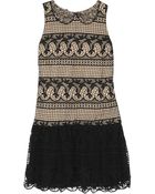 Alice + Olivia Peri Crocheted Lace Mini Dress - Lyst