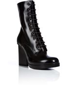 Jil Sander Patent Leather Lace-Up Boots - Lyst