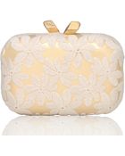 Kotur Margo Floralembroidered Minaudiere Whitegold - Lyst
