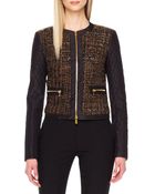 Michael Kors Shimmery Boucle Zip Jacket - Lyst