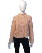 525 America Cable Knit Mock Turtleneck Sweater - Lyst