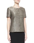Lafayette 148 New York Optic Diamond Jacquard Top - Lyst