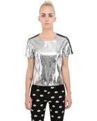 American Retro Doris Laminated Nappa Leather Top - Lyst