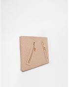 Asos Punchout Clutch Bag With Double Zip - Lyst
