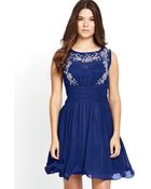 Little Mistress Embellished Waist Detail Dress - Lyst
