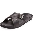 Fendi Leather Crisscross Sandal - Lyst