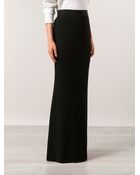 Lanvin Black Wool Maxi Skirt - Lyst