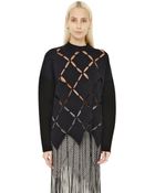 Proenza Schouler Argyle Cutout Wool Blend Sweater - Lyst