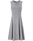 L'Agence Grey Wool Seamed Dress - Lyst