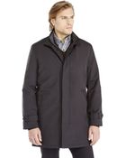 Hart Schaffner Marx Black Mock Neck Trench Coat - Lyst