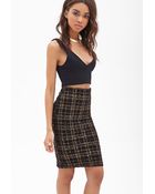 Forever 21 Sequined Metallic Tweed Skirt - Lyst