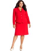 Tahari Bow Trim Jacket Straight Skirt - Lyst