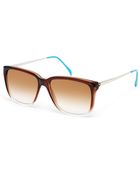 Sheriff & Cherry Square Retro Sunglasses In Brown - Lyst