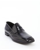 Prada Black Leather Penny Loafers - Lyst