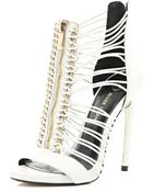 River Island White Strappy Zip Heels - Lyst