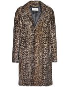 Saint Laurent Leopard-Print Marmot Fur Coat - Lyst