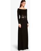 Halston Sequined Crepe Gown - Lyst