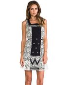 Anna Sui Zig Zag Applique Dress in Black - Lyst