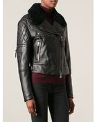 Belstaff Shearling Collar Biker Jacket - Lyst