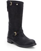 Ralph Lauren Collection Maxine Double Buckle Suede Boots - Lyst