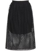Carven Lace Skirt - Lyst