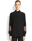 Jason Wu Silk Lace-Insert Blouse - Lyst