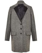 Paco Rabanne Womens Long Wool Tweed Coat - Lyst