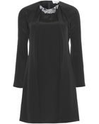 3.1 Phillip Lim Stretch Silk Dress With Embellished Collar - Lyst