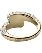 Michael Kors Pavé Gold-Tone Ring - Lyst