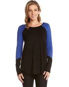 Karen Kane Colorblocked Long Sleeve Tee - Lyst