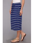 Allen Allen Stripe Drawstring Skirt - Lyst