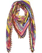 Etro Printed Cotton & Silk Blend Square Scarf - Lyst