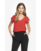 Express Silky V-Neck Tee - Lyst