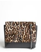 Lanvin Black Leopard Printed Pony Hair And Leather Medium 'Happy' Shoulder Bag - Lyst