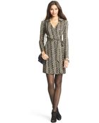 Diane von Furstenberg Dvf Dolores Metallic Knit Wrap Dress - Lyst