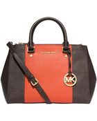Michael Kors Michael Sutton Center Stripe Medium Satchel - Lyst